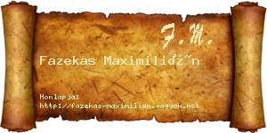 Fazekas Maximilián névjegykártya